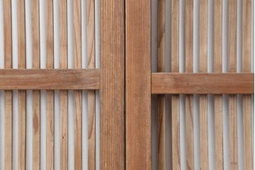 アンティーク建具　和製アンティーク　昭和初期　木味と桟が魅力の格子戸3枚セット(引き戸、建具)(R-036761)
