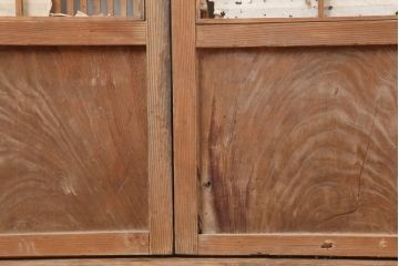 アンティーク建具　和製アンティーク　昭和初期　木味と桟が魅力の格子戸3枚セット(引き戸、建具)(R-036761)