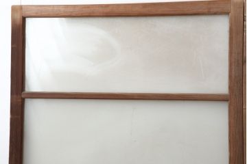 アンティーク建具　昭和レトロのシンプルなガラス戸2枚セット(窓、引き戸)(R-036762)