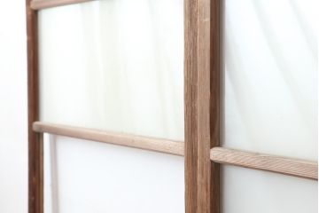 アンティーク建具　昭和レトロのシンプルなガラス戸2枚セット(窓、引き戸)(R-036762)