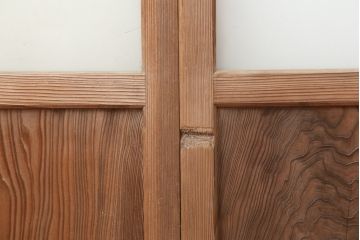 アンティーク建具　昭和レトロのシンプルなガラス戸2枚セット(窓、引き戸)(R-036762)