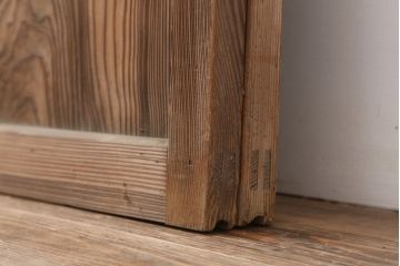 アンティーク建具　昭和レトロのシンプルなガラス戸2枚セット(窓、引き戸)(R-036762)