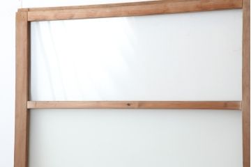 アンティーク建具　昭和レトロのシンプルなガラス戸2枚セット(窓、引き戸)(R-036762)