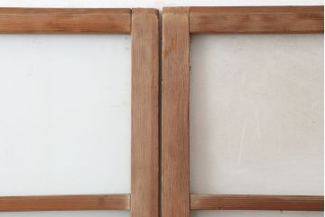 アンティーク建具　昭和レトロのシンプルなガラス戸2枚セット(窓、引き戸)(R-036762)