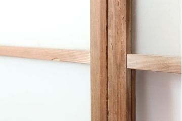 アンティーク建具　昭和レトロのシンプルなガラス戸2枚セット(窓、引き戸)(R-036762)