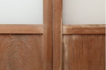 アンティーク建具　昭和レトロのシンプルなガラス戸2枚セット(窓、引き戸)(R-036762)