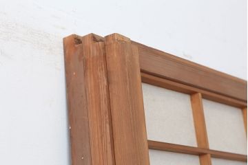 アンティーク建具　横額入り障子戸3枚セット(ガラス帯戸、引き戸、建具)(R-036763)