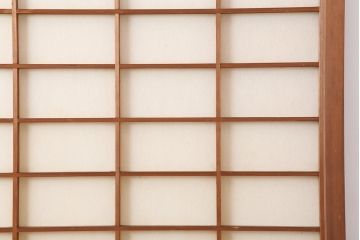 アンティーク建具　腰板ケヤキ材　横額入り障子戸2枚セット(ガラス帯戸、引き戸、建具)(R-036764)