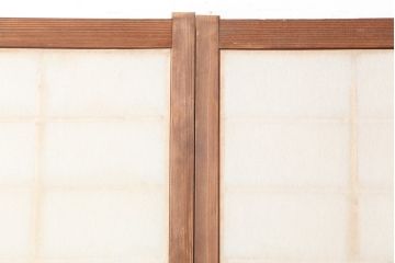 アンティーク建具　腰板ケヤキ材　横額入り障子戸2枚セット(ガラス帯戸、引き戸、建具)(R-036764)