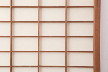 アンティーク建具　腰板ケヤキ材　横額入り障子戸2枚セット(ガラス帯戸、引き戸、建具)(R-036765)