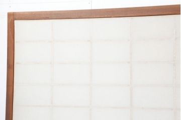 レトロ建具　昭和レトロ　昭和中期　横額入り!和の趣漂う障子戸3枚セット(ガラス帯戸、引き戸、建具)(R-036766)