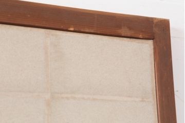 レトロ建具　昭和レトロ　昭和中期　横額入り!和の趣漂う障子戸3枚セット(ガラス帯戸、引き戸、建具)(R-036766)