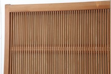 アンティーク建具　和製アンティーク　腰板ケヤキ材　裏ガラス入り　桟が存在感を放つ格子戸2枚セット(引き戸、建具)(R-036768)