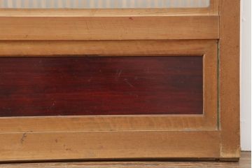 アンティーク建具　和製アンティーク　腰板ケヤキ材　裏ガラス入り　桟が存在感を放つ格子戸2枚セット(引き戸、建具)(R-036768)