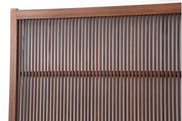 アンティーク建具　和製アンティーク　昭和初期　桟が存在感を放つ格子戸2枚セット(ガラス帯戸、引き戸、建具)(R-036770)