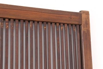 アンティーク建具　和製アンティーク　昭和初期　桟が存在感を放つ格子戸2枚セット(ガラス帯戸、引き戸、建具)(R-036770)