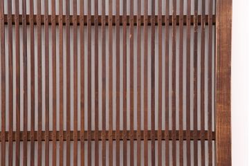 アンティーク建具　和製アンティーク　昭和初期　桟が存在感を放つ格子戸2枚セット(ガラス帯戸、引き戸、建具)(R-036770)