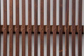 アンティーク建具　和製アンティーク　昭和初期　桟が存在感を放つ格子戸2枚セット(ガラス帯戸、引き戸、建具)(R-036770)