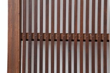 アンティーク建具　和製アンティーク　昭和初期　桟が存在感を放つ格子戸2枚セット(ガラス帯戸、引き戸、建具)(R-036770)