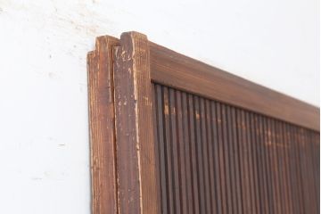 アンティーク建具　和製アンティーク　昭和初期　桟が存在感を放つ格子戸2枚セット(ガラス帯戸、引き戸、建具)(R-036770)
