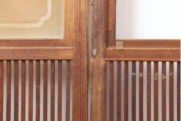 アンティーク建具　昭和初期　上品な和の空間づくりにおすすめな格子戸3枚セット(建具、引き戸)(R-036771)
