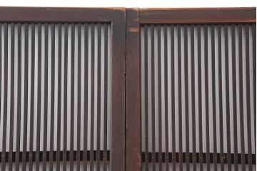アンティーク建具　明治大正期　レトロな雰囲気が魅力の格子戸4枚セット(建具、引き戸)(R-036772)