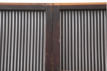 アンティーク建具　明治大正期　レトロな雰囲気が魅力の格子戸4枚セット(建具、引き戸)(R-036772)