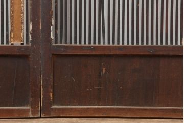 アンティーク建具　明治大正期　レトロな雰囲気が魅力の格子戸4枚セット(建具、引き戸)(R-036772)