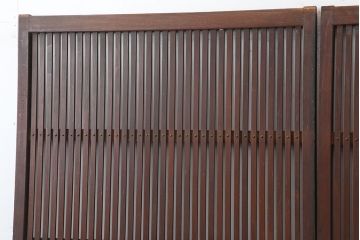 アンティーク建具　大正期　レトロな雰囲気が魅力の格子戸2枚セット(建具、引き戸)(R-036773)