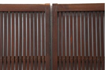 アンティーク建具　大正期　レトロな雰囲気が魅力の格子戸2枚セット(建具、引き戸)(R-036773)