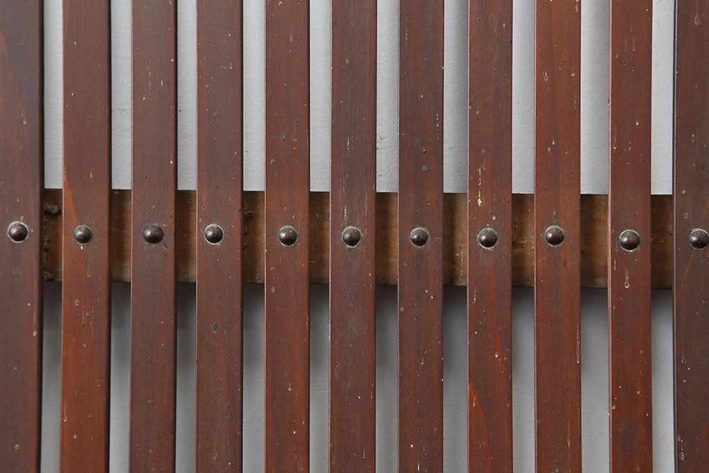アンティーク建具　大正期　レトロな雰囲気が魅力の格子戸2枚セット(建具、引き戸)(R-036773)