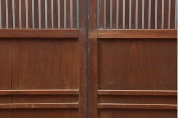 アンティーク建具　大正期　レトロな雰囲気が魅力の格子戸2枚セット(建具、引き戸)(R-036773)
