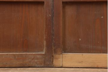 アンティーク建具　大正期　レトロな雰囲気が魅力の格子戸2枚セット(建具、引き戸)(R-036773)
