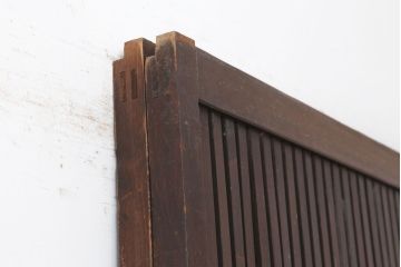 アンティーク建具　大正期　レトロな雰囲気が魅力の格子戸2枚セット(建具、引き戸)(R-036773)