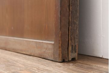 アンティーク建具　大正期　レトロな雰囲気が魅力の格子戸2枚セット(建具、引き戸)(R-036773)
