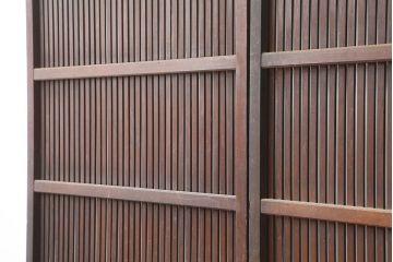 アンティーク建具　大正期　レトロな雰囲気が魅力の格子戸2枚セット(建具、引き戸)(R-036773)