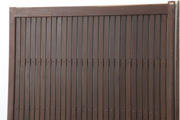 アンティーク建具　明治大正　レトロな雰囲気が魅力の平格子戸2枚セット(建具、引き戸)(R-036774)