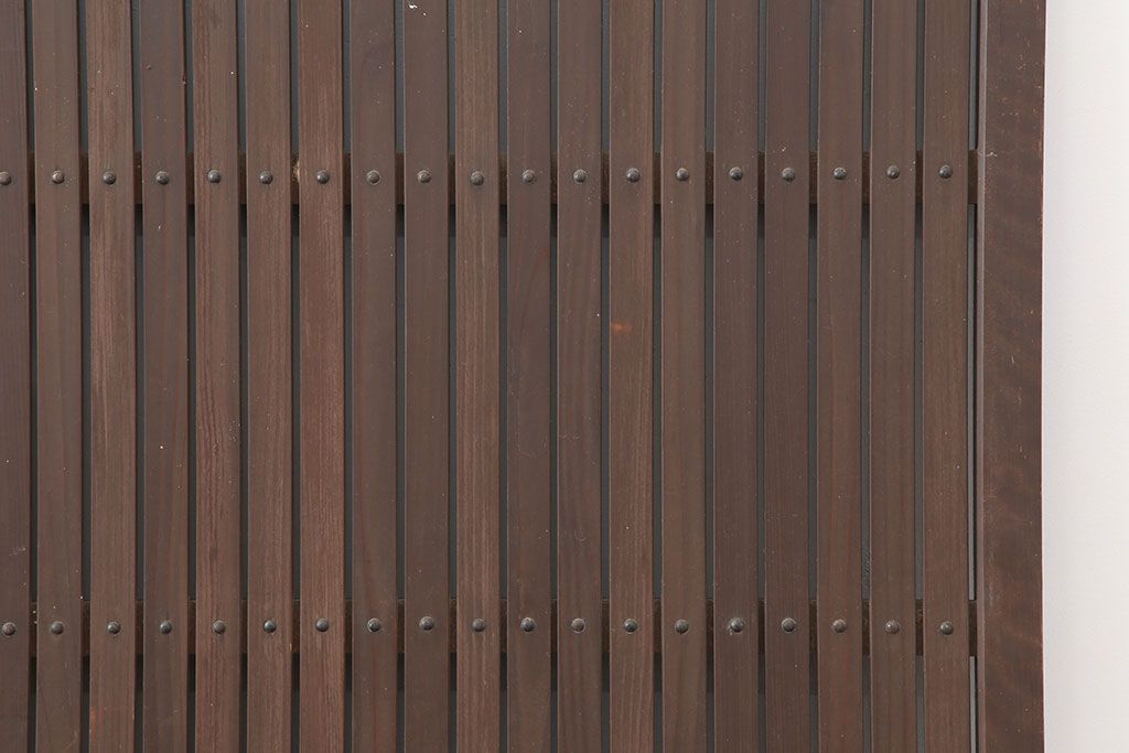 アンティーク建具　明治大正　レトロな雰囲気が魅力の平格子戸2枚セット(建具、引き戸)(R-036774)