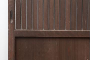 アンティーク建具　明治大正　レトロな雰囲気が魅力の平格子戸2枚セット(建具、引き戸)(R-036774)