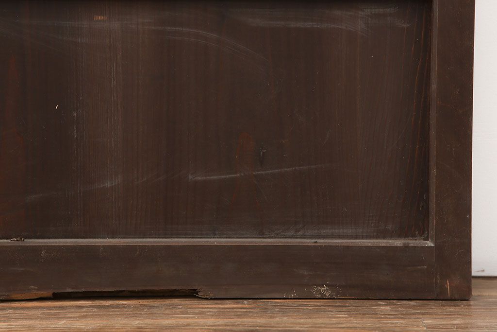 アンティーク建具　明治大正　レトロな雰囲気が魅力の平格子戸2枚セット(建具、引き戸)(R-036774)