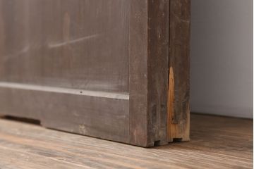 アンティーク建具　明治大正　レトロな雰囲気が魅力の平格子戸2枚セット(建具、引き戸)(R-036774)