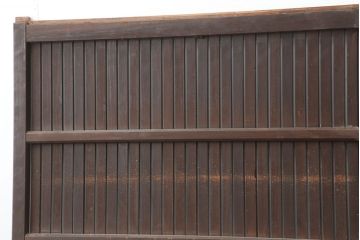 アンティーク建具　明治大正　レトロな雰囲気が魅力の平格子戸2枚セット(建具、引き戸)(R-036774)