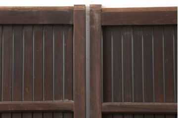 アンティーク建具　明治大正　レトロな雰囲気が魅力の平格子戸2枚セット(建具、引き戸)(R-036774)