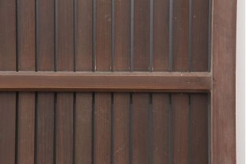 アンティーク建具　明治大正　レトロな雰囲気が魅力の平格子戸2枚セット(建具、引き戸)(R-036774)