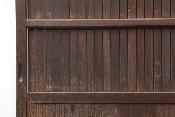 アンティーク建具　明治大正　レトロな雰囲気が魅力の平格子戸2枚セット(建具、引き戸)(R-036774)