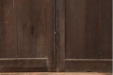 アンティーク建具　明治大正　レトロな雰囲気が魅力の平格子戸2枚セット(建具、引き戸)(R-036774)