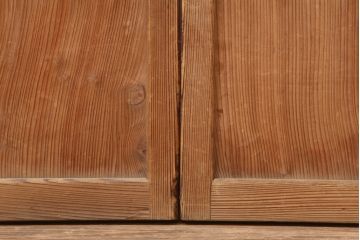 アンティーク建具　木味が魅力の縦額入り障子戸2枚セット(引き戸、建具)(R-036776)