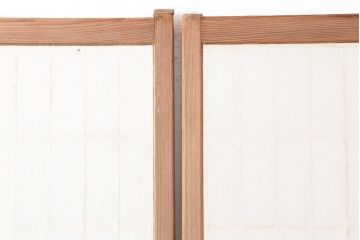 アンティーク建具　木味が魅力の縦額入り障子戸2枚セット(引き戸、建具)(R-036776)