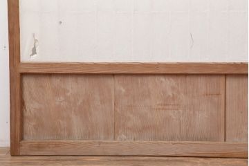 アンティーク建具　木味が魅力の縦額入り障子戸2枚セット(引き戸、建具)(R-036776)
