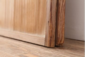 アンティーク建具　木味が魅力の大額入り障子戸2枚セット(引き戸、建具)(R-036777)